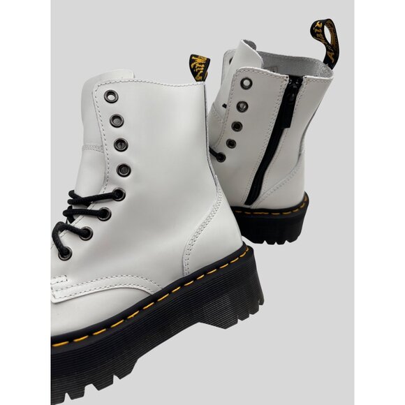Dr. Martens SIZE 6 Jadon White Platform Boots Combat Lace-Up Chunky Sole - Picture 10 of 12